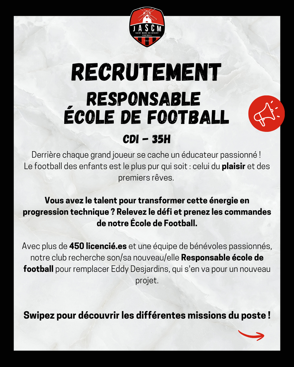 Recrutement - Responsable école de foot