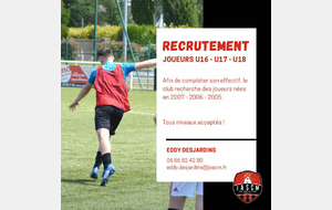 Recrutement U16 U17 U18