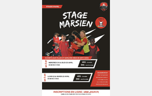 Inscriptions stage vacances Avril