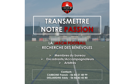 La JASCM Football recherche des bénévoles!