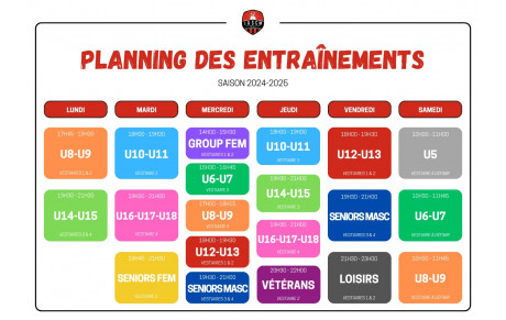 Planning entraînements