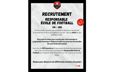 Recrutement - Responsable école de foot